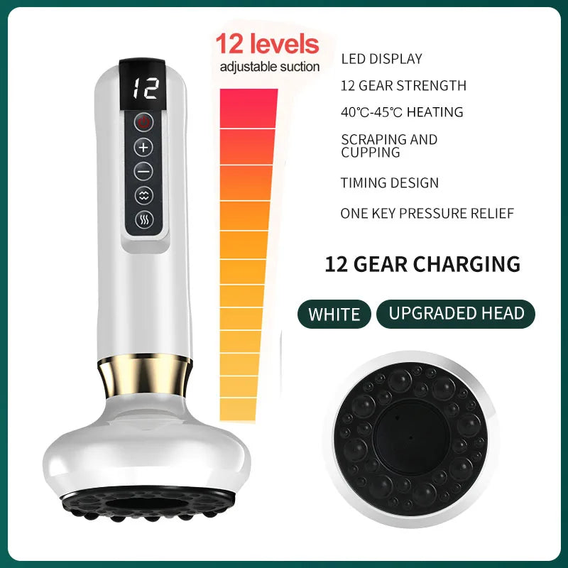 Electric Cupping Massager Vacuum Suction Cup Guasha anti Cellulite Beauty Health Scraping Infrared Heat Body Slimming Massage