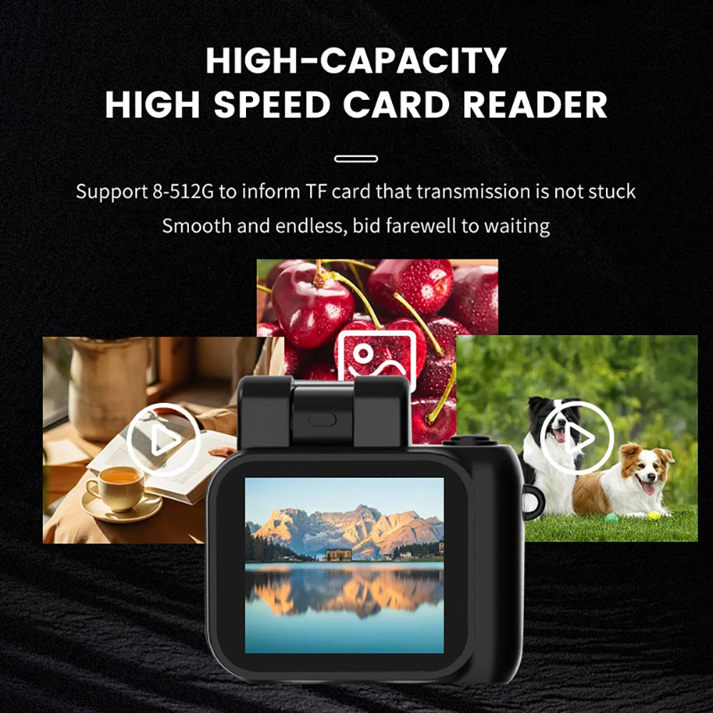 Y4000 Mini Camera with Screen HD 1080P Portable Retro Ultra Compact Mini Camera Video Recorder with Flash Lamp and Battery Dock