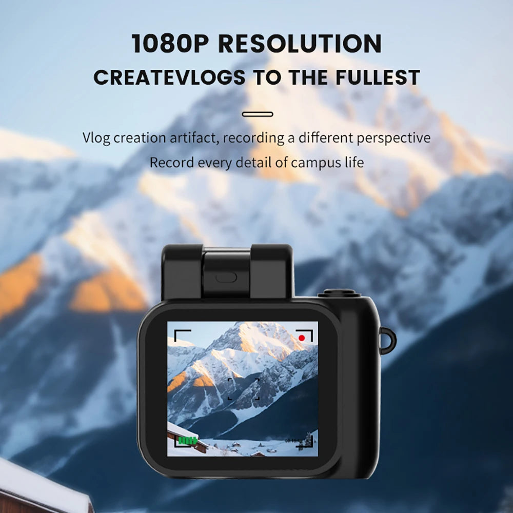 Y4000 Mini Camera with Screen HD 1080P Portable Retro Ultra Compact Mini Camera Video Recorder with Flash Lamp and Battery Dock