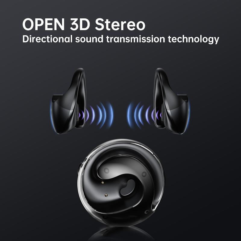 1Pcs Earbuds, Bass Stereo Sound, Open-Ear Style, HD Voice with Smart Noise Reduction, Sports Headset with Wireless Charging Case, for Running & Workout
