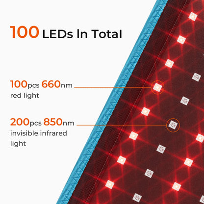 Red Light Health Care Belt 100 LED Infrared Lamp Red Light Therapy Massage Machine for Body Belt Back Waist Heating