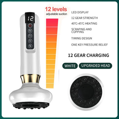 Electric Cupping Massager Vacuum Suction Cup Guasha anti Cellulite Beauty Health Scraping Infrared Heat Body Slimming Massage